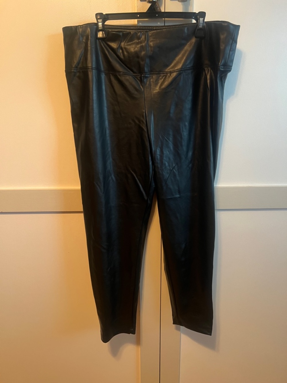 Catherines Black Faux Leather Skinny Pants